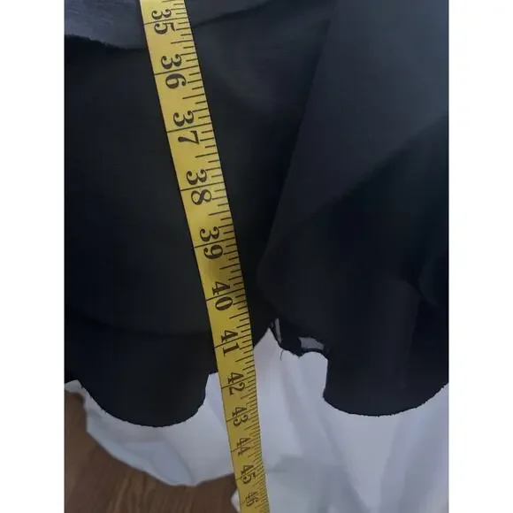 Tadashi Shoji Collection Flutter Taffeta Maxi Skirt Womens Size 8 Black Formal - Picture 8 of 8